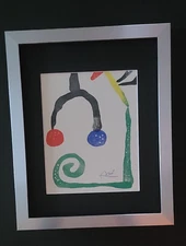 🔥 Joan Miro | Vintage 1983 Signed Colorful Print | Mounted and Framed