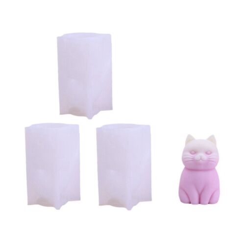 3PCS  Silicone Candle Mold 3D Cute Kitten Plaster Animal Soap Resin Crystal5970 - Afbeelding 1 van 7