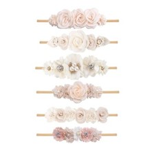 6pcs Baby Floral headbands Set-Infant Flower Elastic Hair Band Bows Wraps Bab...