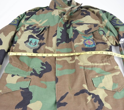 US Army Air Force Medium Short Camo Cold Weather Field Coat Hooded Air Patch - Bild 14 von 18
