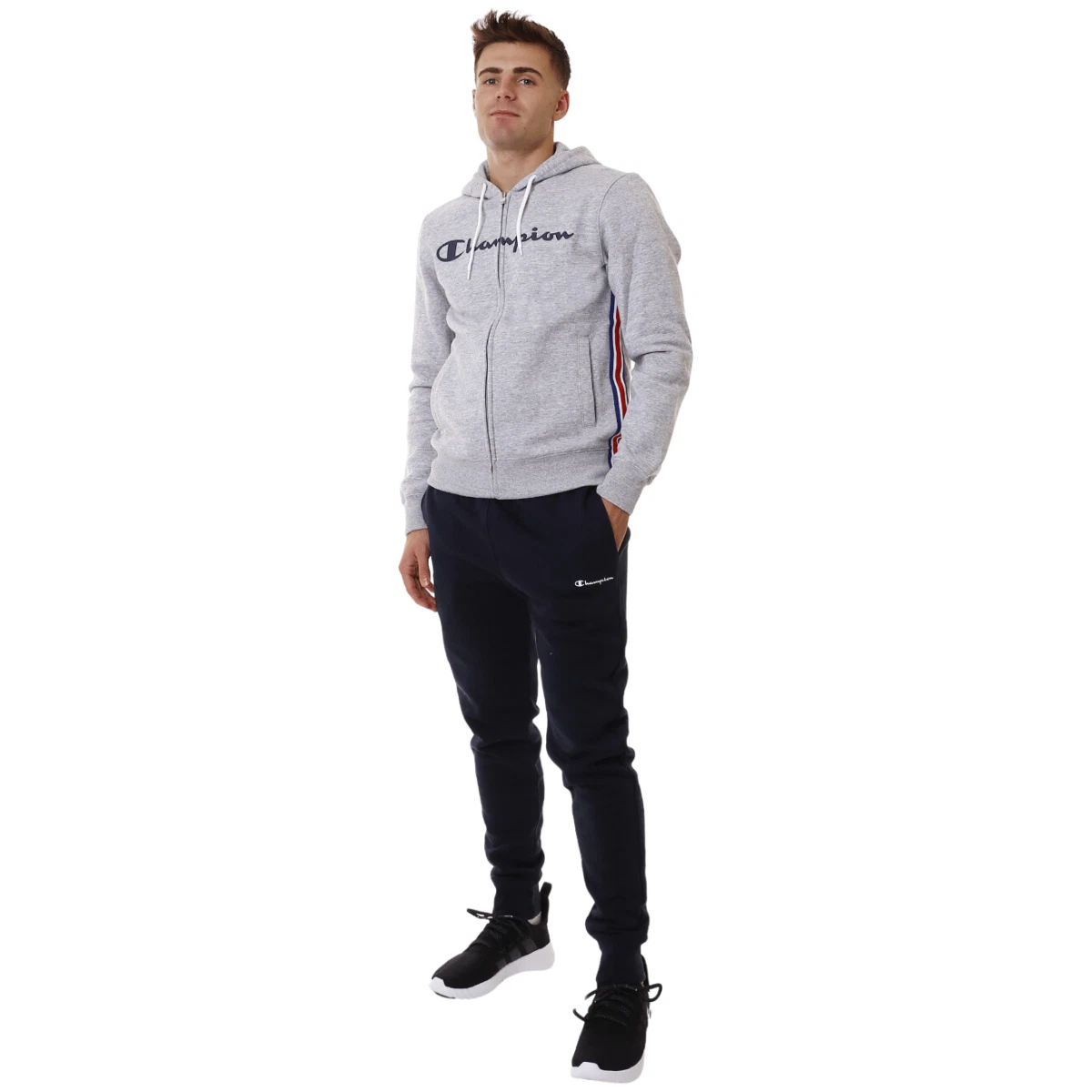 Champion hotsell grey tracksuit