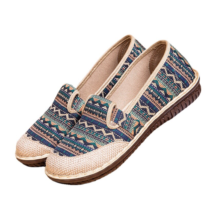 SAOLA Scarpe basse donna ricamo etnico suola morbida punta tonda scarpe Pechino casual