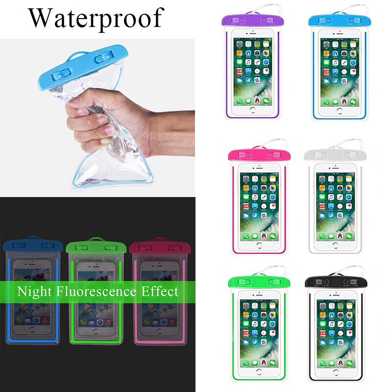 2x Waterproof Phone Case Dry Bags for iPhone & Android with Fluorescent Design