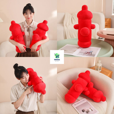 50cm Red Fire Hydrant Plush Toy Soft Stuffed Pillow Cute Cartoon Cushion Gifts