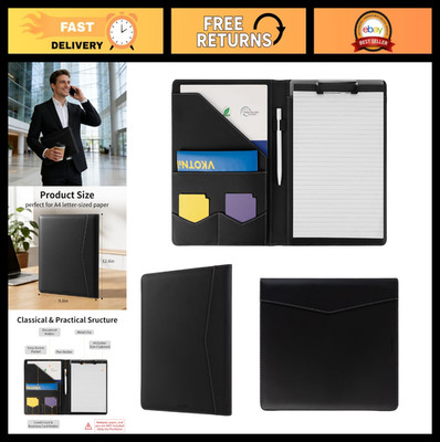 Professional Padfolio with Clipboard - Faux Leather Portfolio Folder, A4 Legal W
