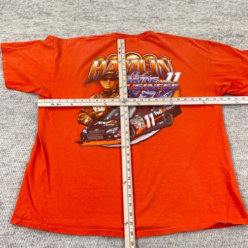 Vintage Denny Hamlin Shirt Men XXL 2XL Orange Nascar Racing Tee Y2K Adult - Picture 11 of 14