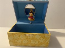 Disney Vintage Winnie The Pooh Jewelry Keepsake, Musical Box With Mirror Rare