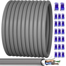 Cat 6 Outdoor Ethernet Cable 328ft / 100M (20RJ45), 23AWG Shielded Ethernet C...