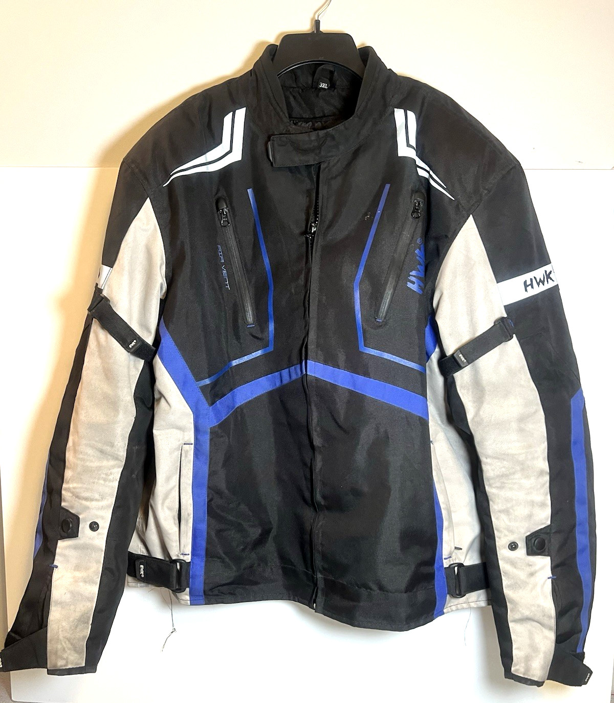Used HWK Motorcycle Insulated Jacket Armored Safety Black - 