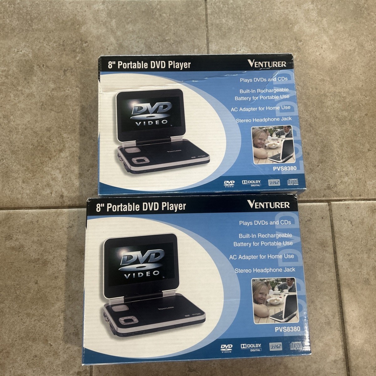 DVDプレイヤー Venturer PVS8380 Portable 8” lot of 2 Widescreen Display DVD