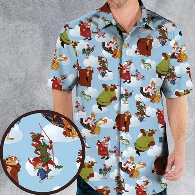 Disney Meet Fox And His Merry Menagerie Pattern Summer Aloha Hawaiian Shirt