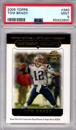 2005 Topps #360 Tom Brady New England Patriots PSA 9 Mint