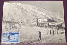 CARTE maximum premier jour 1966 ANDORRE SPORTS D'HIVER EN ANDORRE