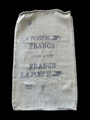Vintage French La Poste Mail Bag Canvas Sack 26 x 40 Rustic Decor Or Repurpose