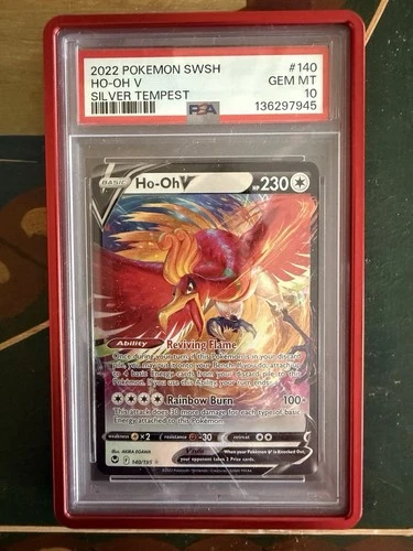 2022 POKEMON SWORD & SHIELD SILVER TEMPEST #140 HO-OH V PSA 10 Grade Guard Inc