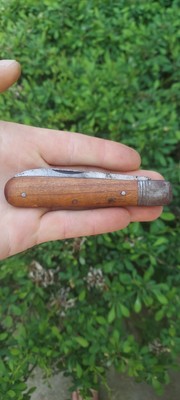 Vintage CIMCO  Army Knife Single Blade Wood Handle