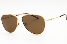 New Zeiss ZS22107SP 717 Satin Gold/Brown 59-14-145 Sunglasses