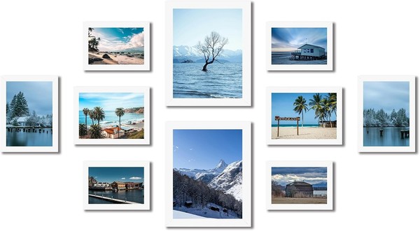 Fotorahmen Set 10 StüCk Collage Weiß 20X25 Cm 13X18 Cm 10X15 Cm Bilderrahmen-image