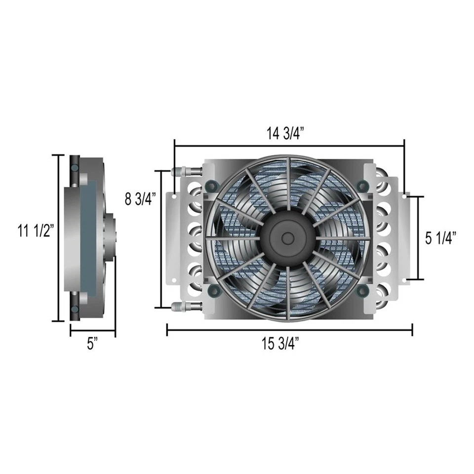For Chevy C20 1975-1983 Derale Performance Inlets Electra-Cool Remote Cooler Foto 3 de 3