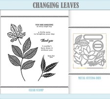 CHANGING LEAVES Metal Cutting Dies Stamp Set Scrapbooking Cards Embossing