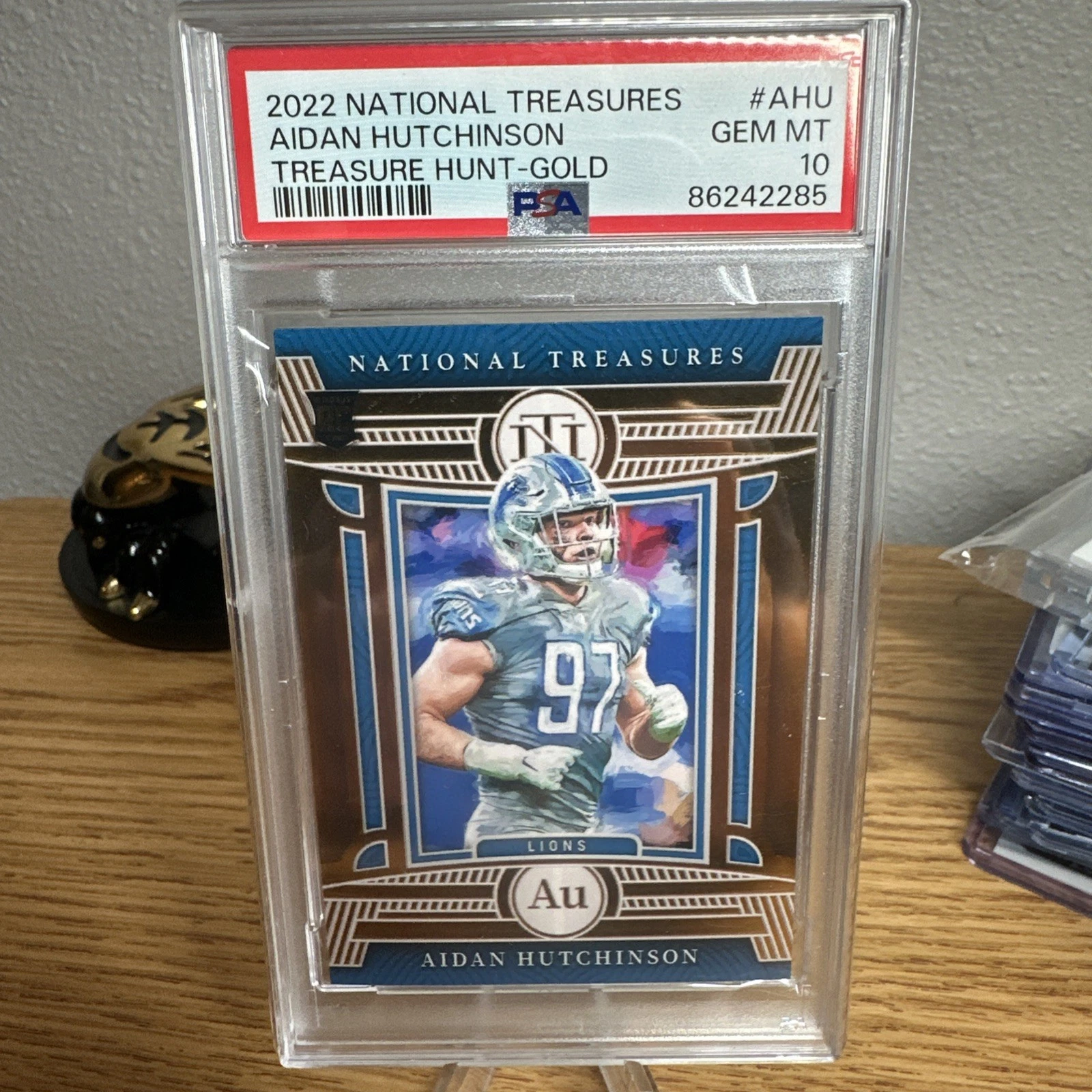 Aidan Hutchinson Panini National Treasures Treasure Hunt #AHU Gold