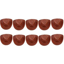 10 Pieces Plastic Mini Western Cowboy Cowgirl Hat Miniature Cute Doll Hat