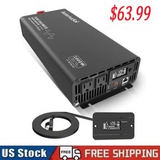 1000W 2000Watt Pure Sine Wave Inverter 12V DC to120V AC Converter Power Inverter