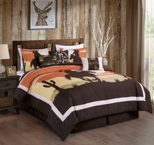 Chezmoi Collection Paseo 7-Piece Comforter Set Southwestern Cowboys Oversized