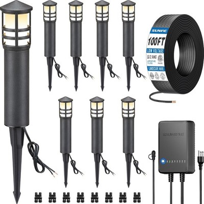 SUNVIE 8 Light Landscape Kit 100FT Wire 3000K