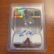 2023 Bowman Chrome #CPA-CCE Christian Cerda Chrome Prospect Auto