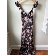 NWT Maxi Floral Slip Dress Dark Romantic Whimsigoth Ethereal Coquette Fairy L