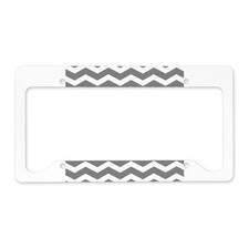 Cafepress Charcoal Grey Chevron License Plate Holder License Frame 1003184067