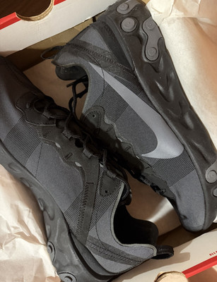 BRAND NEW Men's 11.5 Nike React Element 55 Triple Black/Dark Grey