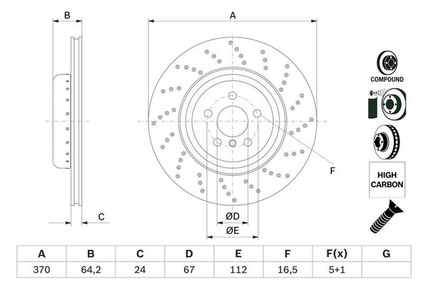 2X Bosch Bremsscheibe 0 986 479 G13 FüR BMW-image