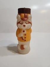 VTG 1970s Evenflo Baby Bottle Raccoon wearing Ballcap, holding Flower USA