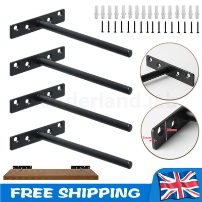 4 pcs Floating Shelf Brackets for Concealed Wood Shelves - Premium Heavy Duty - Image 1 of 4