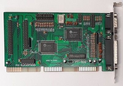 Pine PT-606 ISA Multi-I/O IDE Floppy Controller (UMC UM82C863F, retro, 1994)