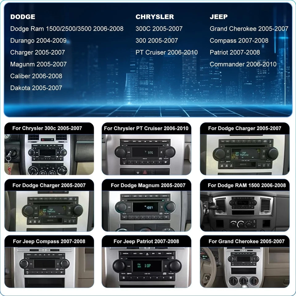 Android 13 Estéreo Coche para Dodge Ram 1500 2500 3500 Radio Pantalla 6.86" con CarPlay Foto 2 de 4