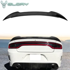 Fits 15-23 Dodge Charger Trunk Spoiler V3 Style Rear Lip Wing Gloss Black ABS