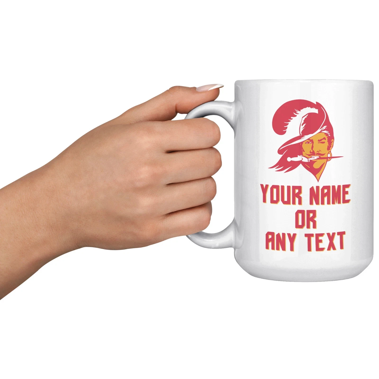 Custom Personalized Tampa Bay Buccaneers Old Logo White Ceramic Coffee Mug