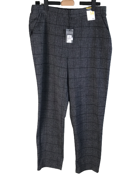 Primark Pantalon Gris à Rayure en Tissu de Laine Femme Top