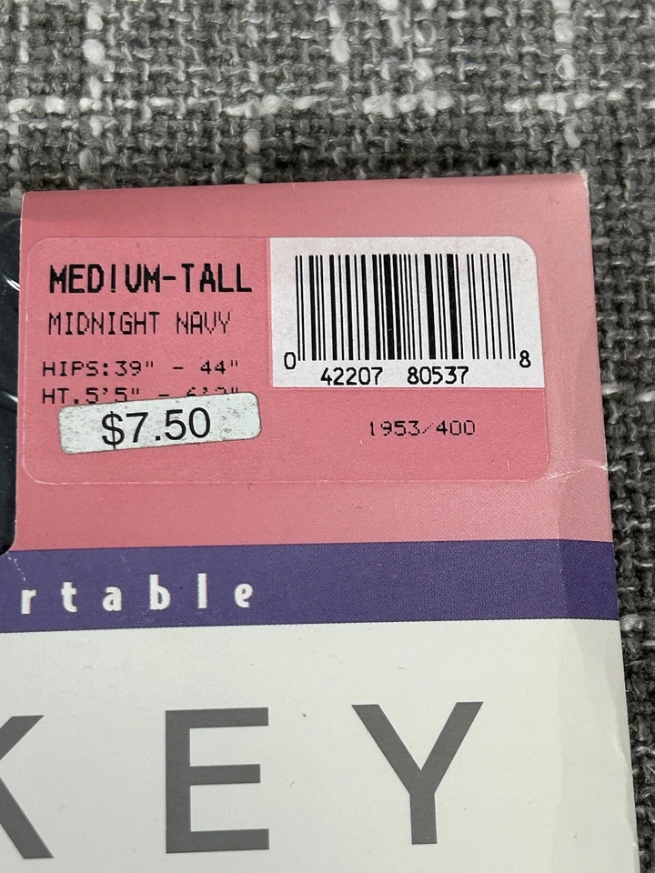 复古 Jockey for Her 连裤袜塑身器 6 英尺 2 英寸海军蓝 1994 Hosiery — 第 3/4 张图片