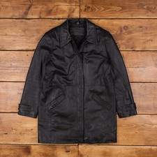 Vintage Jacqueline Ferrar Leather Jacket M Petite Black Womens Zip Snap