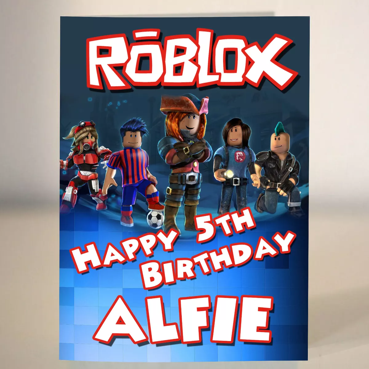 ROBLOX Personalised Birthday Card, Birthday Roblox Card, Kids