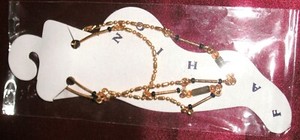Authentic 2 Piece Pair Anklet Bracelet Ankle Chain Gold Plated Ethnic Beads Sexy