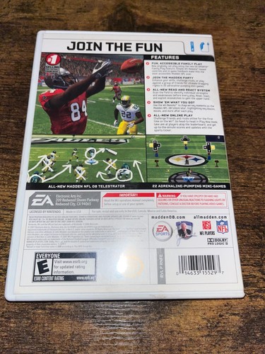 Madden NFL 08 Nintendo Wii with Disc, box and manual - Picture 2 of 3