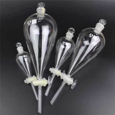 60ml - 1000ml Glass Separatory Funnel with PTFE Glass Piston Lab Glassware