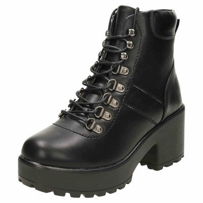 black chunky platform boots