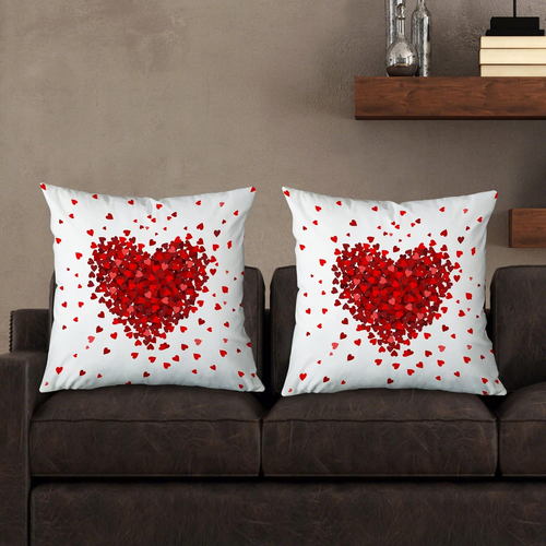 Valentines Day Red Heart Pillow Covers 18X18 Set of 2,Wedding Home Decor Love De - Picture 4 of 12