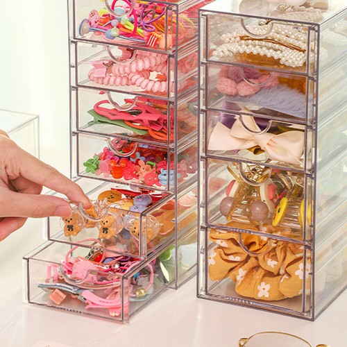 Drawer Type Desktop Organizer Multi-functional Sundries Storage Box Clear - Picture 4 of 12